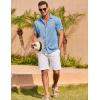 COOFANDY Men’s Casual Shirts Short Sleeve Button Down Shirt for Men Wedding Beach Fashion Shirt(Clear Blue)