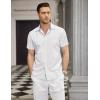 COOFANDY Men’s Casual Shirts Short Sleeve Button Down Shirt for Men Wedding Beach Fashion Shirt(White)