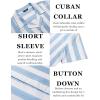 COOFANDY Men’s Casual Shirts Short Sleeve Button Down Shirts Fashion Textured Summer Beach Shirt(Blue Thick Stripe)
