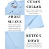 COOFANDY Men’s Casual Shirts Short Sleeve Button Down Shirts Fashion Textured Summer Beach Shirt(Clear Blue)