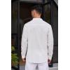COOFANDY Men’s Cotton Linen Henley Shirt Casual Beach Hippie Shirts Long Sleeve T-Shirts(A_white)