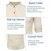 COOFANDY Men’s Cotton Linen Henley Shirt Casual Beach Hippie Shirts Long Sleeve T-Shirts(Beige)