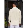 COOFANDY Men’s Cotton Linen Henley Shirt Casual Beach Hippie Shirts Long Sleeve T-Shirts(Beige)
