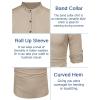 COOFANDY Men’s Cotton Linen Henley Shirt Casual Beach Hippie Shirts Long Sleeve T-Shirts(Light Khaki)