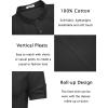 COOFANDY Men’s Cotton Linen Henley Shirt Short Sleeve Hippie Casual Band Collar Summer Beach T-Shirts(Black)
