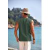 COOFANDY Men’s Cotton Linen Tank Top Shirts Casual Sleeveless Lace Up Beach Hippie Tops Bohemian Renaissance Pirate Tunic(Dark Army Green)