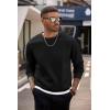 COOFANDY Men’s Crewneck Sweatshirts Long Sleeves Fleece Sweatshirts Thermal Casual Pullover Shirt(Black)