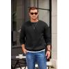 COOFANDY Men’s Crewneck Sweatshirts Long Sleeves Fleece Sweatshirts Thermal Casual Pullover Shirt(Black)