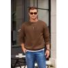 COOFANDY Men’s Crewneck Sweatshirts Long Sleeves Fleece Sweatshirts Thermal Casual Pullover Shirt(Brown)