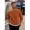 COOFANDY Men’s Crewneck Sweatshirts Long Sleeves Fleece Sweatshirts Thermal Casual Pullover Shirt(Caramel)