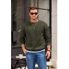 COOFANDY Men’s Crewneck Sweatshirts Long Sleeves Fleece Sweatshirts Thermal Casual Pullover Shirt(Dark Army Green)