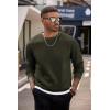COOFANDY Men’s Crewneck Sweatshirts Long Sleeves Fleece Sweatshirts Thermal Casual Pullover Shirt(Dark Army Green)