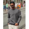 COOFANDY Men’s Crewneck Sweatshirts Long Sleeves Fleece Sweatshirts Thermal Casual Pullover Shirt(Dark Gray)