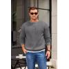 COOFANDY Men’s Crewneck Sweatshirts Long Sleeves Fleece Sweatshirts Thermal Casual Pullover Shirt(Dark Gray)