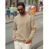 COOFANDY Men’s Crewneck Sweatshirts Long Sleeves Fleece Sweatshirts Thermal Casual Pullover Shirt(Khaki)