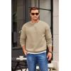 COOFANDY Men’s Crewneck Sweatshirts Long Sleeves Fleece Sweatshirts Thermal Casual Pullover Shirt(Khaki)