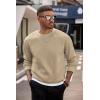 COOFANDY Men’s Crewneck Sweatshirts Long Sleeves Fleece Sweatshirts Thermal Casual Pullover Shirt(Khaki)