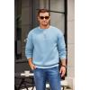 COOFANDY Men’s Crewneck Sweatshirts Long Sleeves Fleece Sweatshirts Thermal Casual Pullover Shirt(Light Blue)