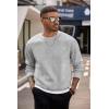 COOFANDY Men’s Crewneck Sweatshirts Long Sleeves Fleece Sweatshirts Thermal Casual Pullover Shirt(Light Gray)