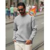 COOFANDY Men’s Crewneck Sweatshirts Long Sleeves Fleece Sweatshirts Thermal Casual Pullover Shirt(Light Gray)