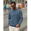 COOFANDY Men’s Crewneck Sweatshirts Long Sleeves Fleece Sweatshirts Thermal Casual Pullover Shirt(Navy)