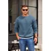 COOFANDY Men’s Crewneck Sweatshirts Long Sleeves Fleece Sweatshirts Thermal Casual Pullover Shirt(Navy)