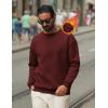 COOFANDY Men’s Crewneck Sweatshirts Long Sleeves Fleece Sweatshirts Thermal Casual Pullover Shirt(Red)