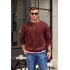 COOFANDY Men’s Crewneck Sweatshirts Long Sleeves Fleece Sweatshirts Thermal Casual Pullover Shirt(Red)