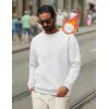 COOFANDY Men’s Crewneck Sweatshirts Long Sleeves Fleece Sweatshirts Thermal Casual Pullover Shirt(White)