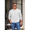 COOFANDY Men’s Crewneck Sweatshirts Long Sleeves Fleece Sweatshirts Thermal Casual Pullover Shirt(White)