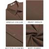 COOFANDY Men’s Cuban Guayabera Shirt Short Sleeve Button Down Shirts Casual Summer Beach Shirts(Brown)