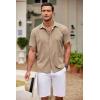 COOFANDY Men’s Cuban Guayabera Shirt Short Sleeve Button Down Shirts Casual Summer Beach Shirts(Khaki)