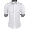 COOFANDY Men’s Dress Shirt Long Sleeve Casual Button Down Shirt Wrinkle Free Formal Business Shirts(01_white)