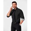 COOFANDY Men’s Dress Shirt Long Sleeve Casual Button Down Shirt Wrinkle Free Formal Business Shirts(03_black Solid)