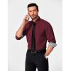 COOFANDY Men’s Dress Shirt Long Sleeve Casual Button Down Shirt Wrinkle Free Formal Business Shirts(03_wine Red Solid)