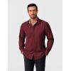 COOFANDY Men’s Dress Shirt Long Sleeve Casual Button Down Shirt Wrinkle Free Formal Business Shirts(03_wine Red Solid)