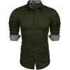 COOFANDY Men’s Dress Shirt Long Sleeve Casual Button Down Shirt Wrinkle Free Formal Business Shirts(Army Green)