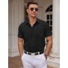 COOFANDY Mens Dress Shirts Short Sleeve Business Casual Shirts Regular Fit Casual Button Down Untucked Shirts(A-black)