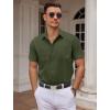 COOFANDY Mens Dress Shirts Short Sleeve Business Casual Shirts Regular Fit Casual Button Down Untucked Shirts(Dark Army Green)