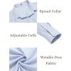 COOFANDY Mens Dress Shirts Wrinkle Free Long Sleeve Button Down Shirts Formal Business Shirt(Blue Middle Plaid)