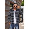COOFANDY Men’s Flannel Shirts Long Sleeve Button Down Plaid Shirt Lightweight Shirt(Black & Grey)