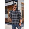 COOFANDY Men’s Flannel Shirts Long Sleeve Button Down Plaid Shirt Lightweight Shirt(Black & Grey)