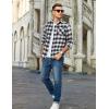 COOFANDY Men’s Flannel Shirts Long Sleeve Button Down Plaid Shirt Lightweight Shirt(Black & White)