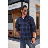 COOFANDY Men’s Flannel Shirts Long Sleeve Button Down Plaid Shirt Lightweight Shirt(Blue & Black)