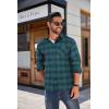COOFANDY Men’s Flannel Shirts Long Sleeve Button Down Plaid Shirt Lightweight Shirt(Green & Blue)
