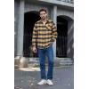 COOFANDY Men’s Flannel Shirts Long Sleeve Button Down Plaid Shirt Lightweight Shirt(Yellow-navy Blue)