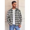 COOFANDY Mens Flannel Shirts Long Sleeve Button Down Shirt with Pocket Casual Shirts Work Shirts for Men(Black/White Checkered)