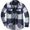 COOFANDY Men’s Flannel Shirts Long Sleeve Cotton Plaid Shirt Jacket Casual Button Down Shirt with Pockets(Blue White)