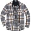 COOFANDY Men’s Flannel Shirts Long Sleeve Cotton Plaid Shirt Jacket Casual Button Down Shirt with Pockets(Grey Brown)
