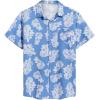 COOFANDY Men’s Hawaiian Shirt Short Sleeve Casual Button Down Tropical Summer Beach Aloha Shirts(Blue-white Flowers)